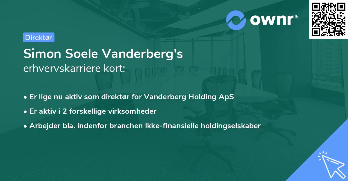 Simon Soele Vanderberg's erhvervskarriere kort