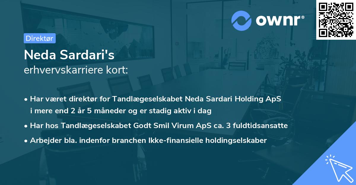 Neda Sardari's erhvervskarriere kort