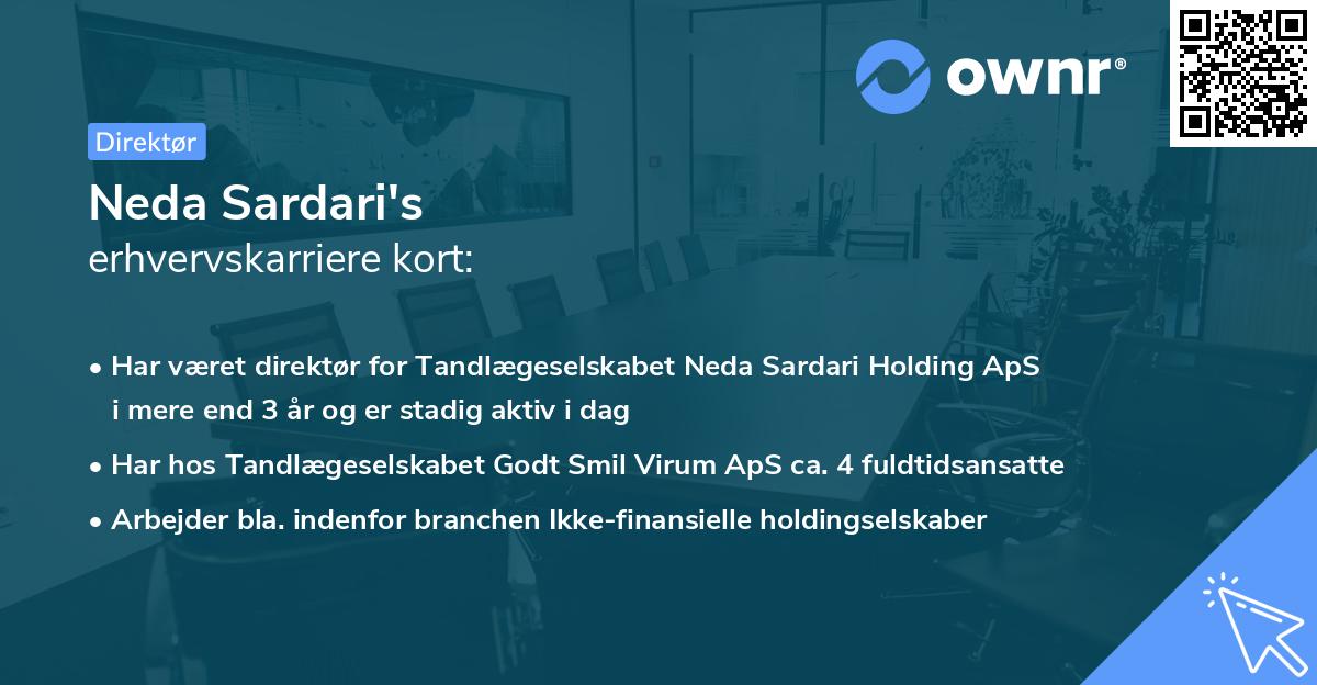 Neda Sardari's erhvervskarriere kort