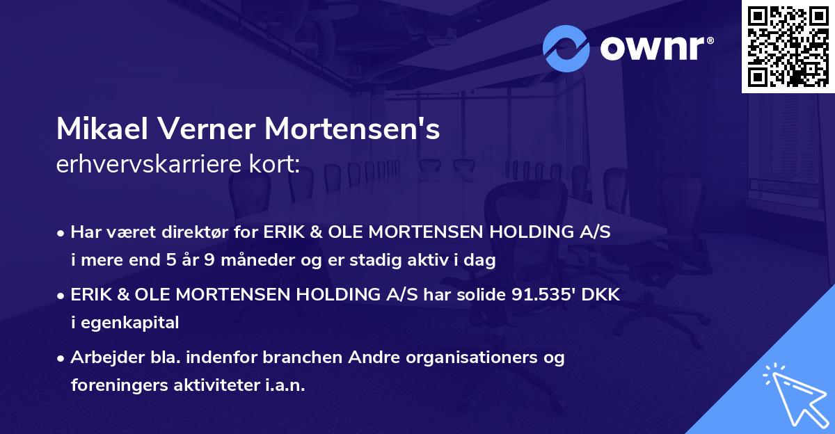 Mikael Verner Mortensen's erhvervskarriere kort