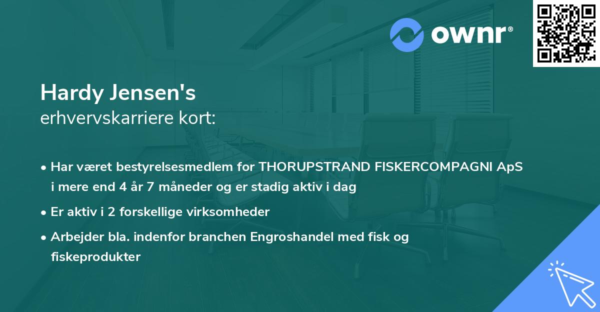 Hardy Jensen's erhvervskarriere kort