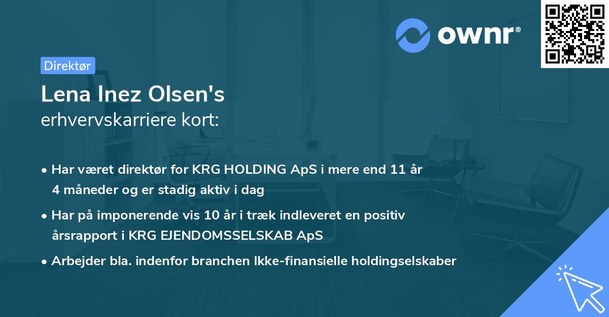 Lena Inez Olsen's erhvervskarriere kort