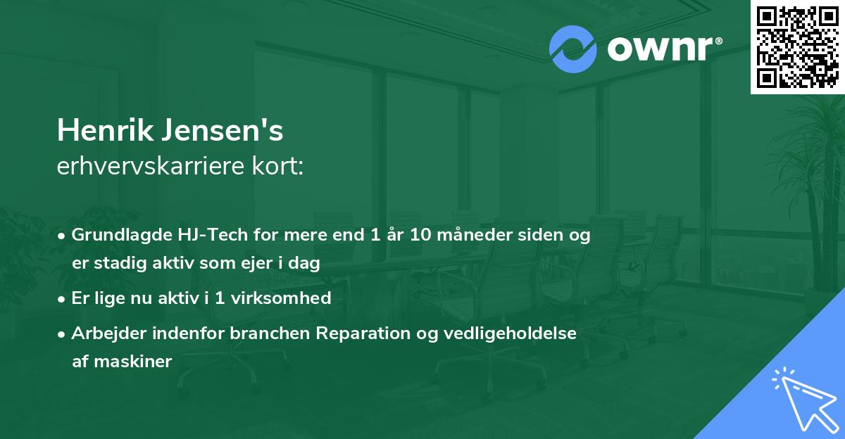 Henrik Jensen's erhvervskarriere kort