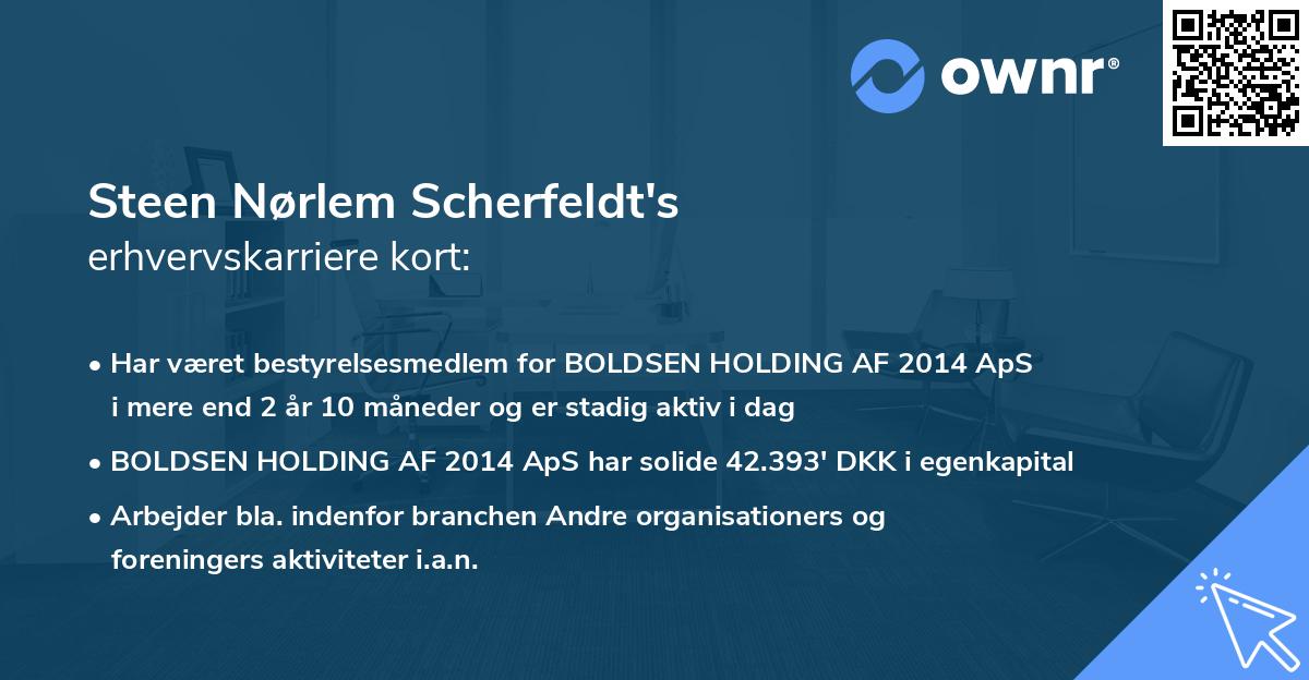 Steen Nørlem Scherfeldt's erhvervskarriere kort