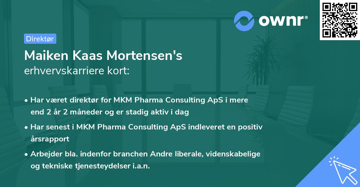 Maiken Kaas Mortensen's erhvervskarriere kort