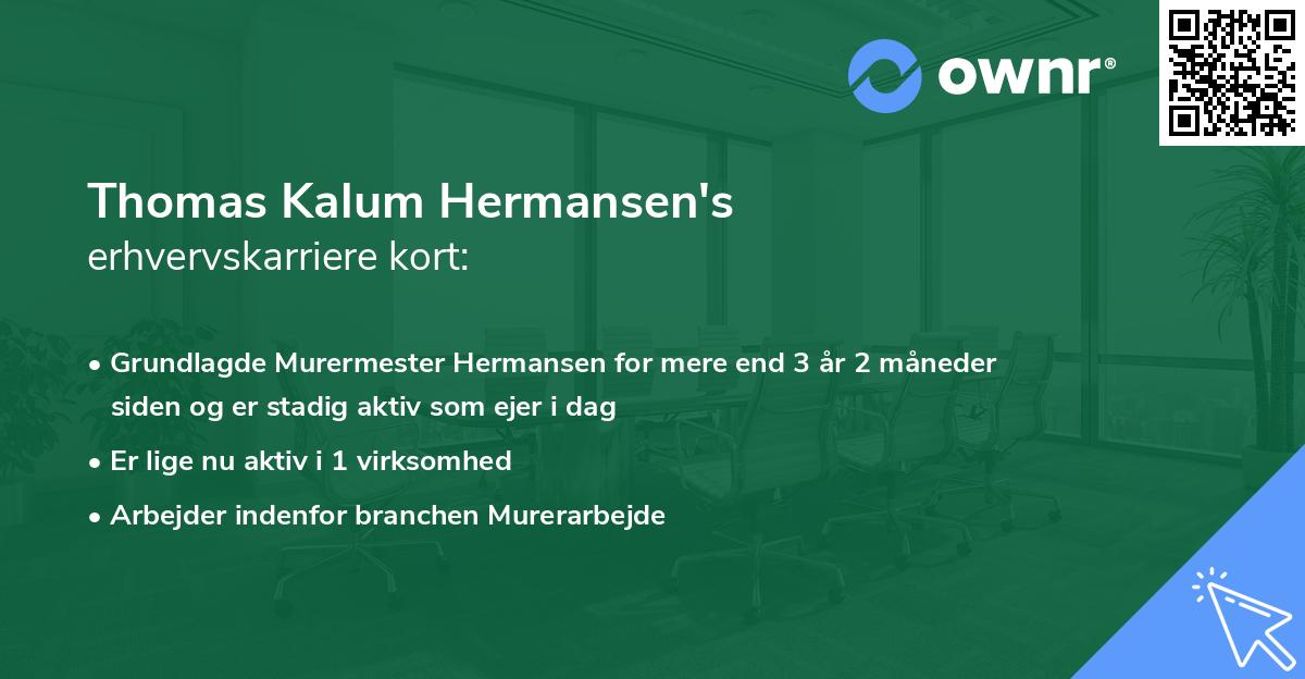 Thomas Kalum Hermansen's erhvervskarriere kort