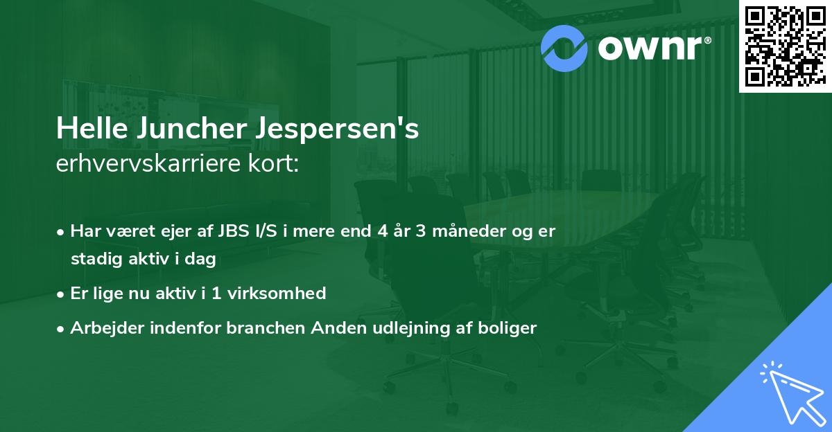 Helle Juncher Jespersen's erhvervskarriere kort