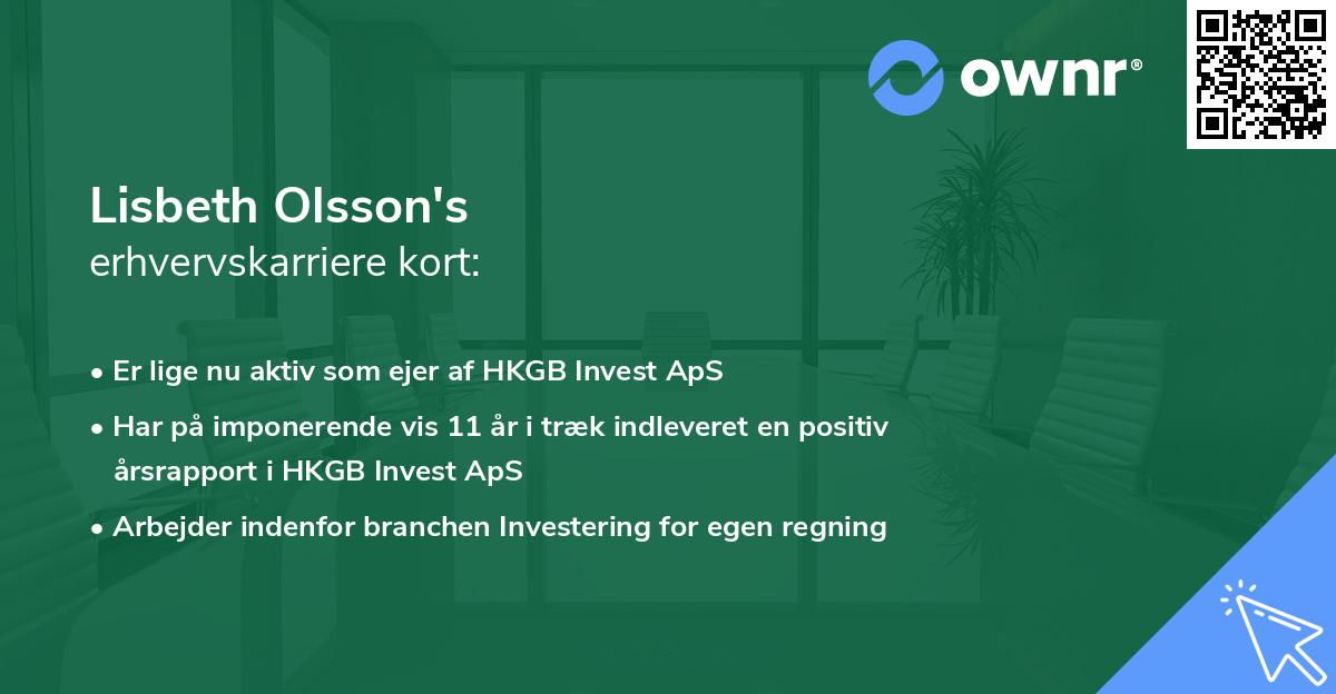 Lisbeth Olsson's erhvervskarriere kort