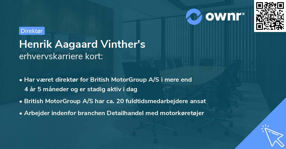 Henrik Aagaard Vinther's erhvervskarriere kort