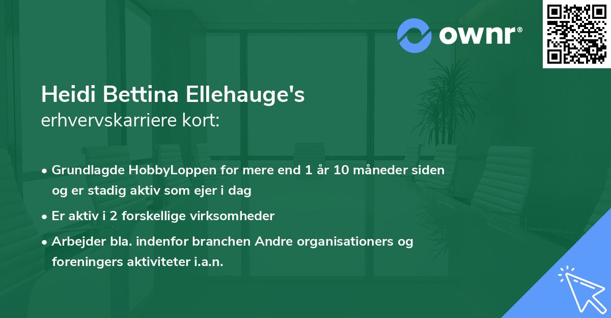 Heidi Bettina Ellehauge's erhvervskarriere kort