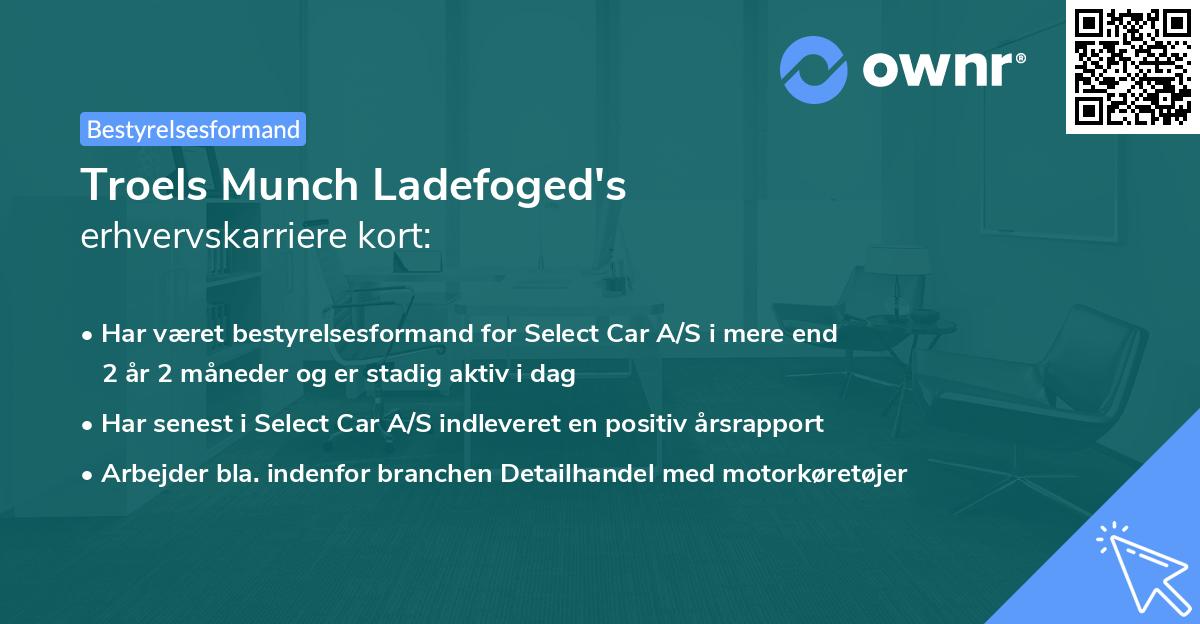 Troels Munch Ladefoged's erhvervskarriere kort