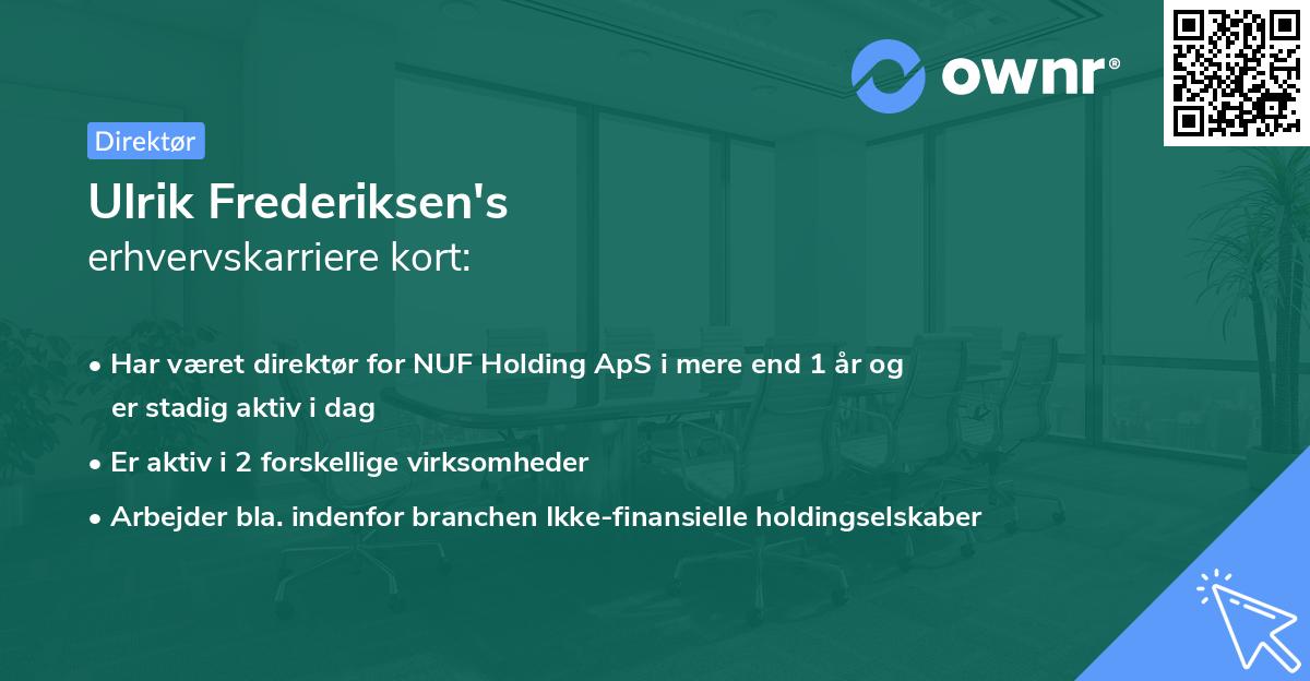 Ulrik Frederiksen's erhvervskarriere kort