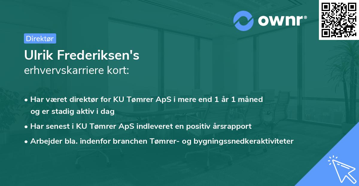 Ulrik Frederiksen's erhvervskarriere kort