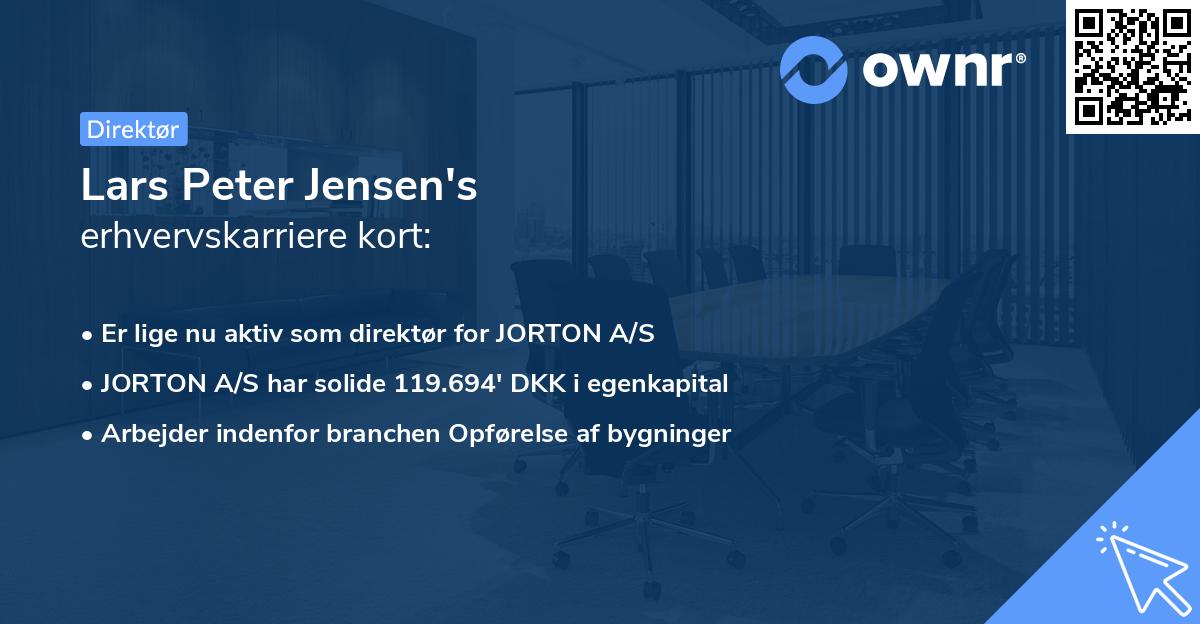 Lars Peter Jensen's erhvervskarriere kort