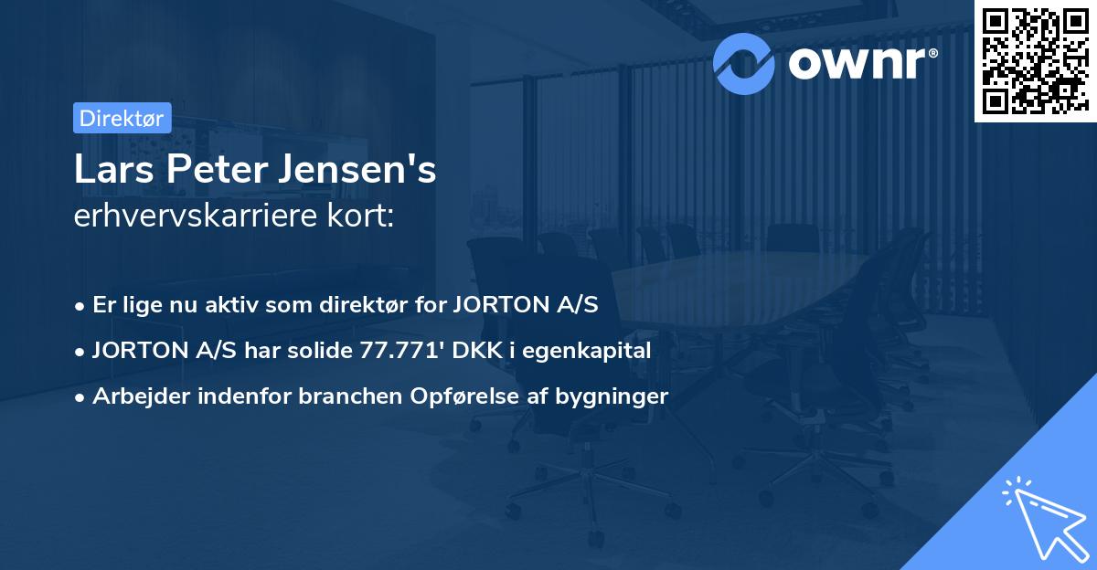 Lars Peter Jensen's erhvervskarriere kort