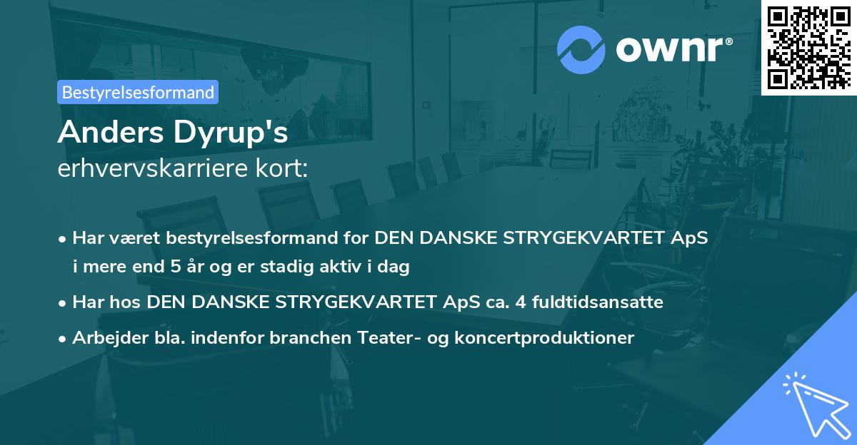 Anders Dyrup's erhvervskarriere kort