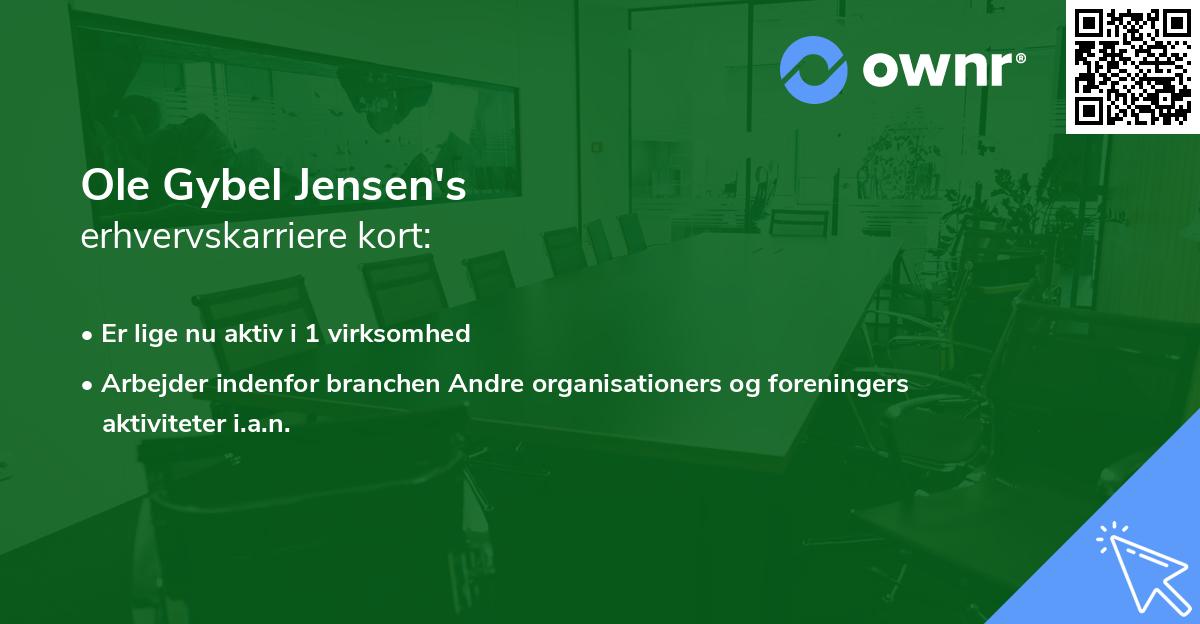 Ole Gybel Jensen's erhvervskarriere kort