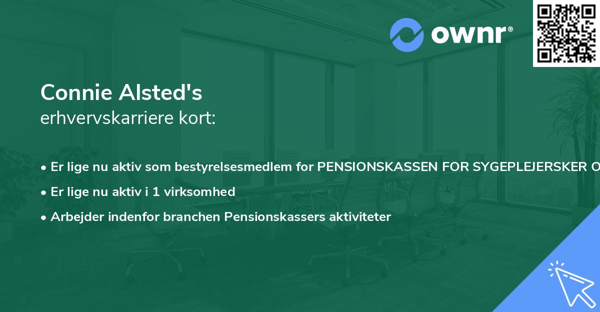 Connie Alsted's erhvervskarriere kort