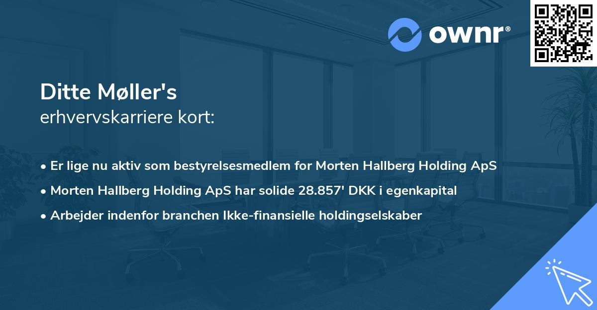 Ditte Møller's erhvervskarriere kort