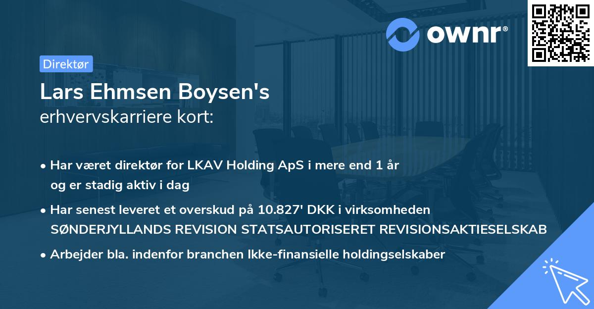Lars Ehmsen Boysen's erhvervskarriere kort
