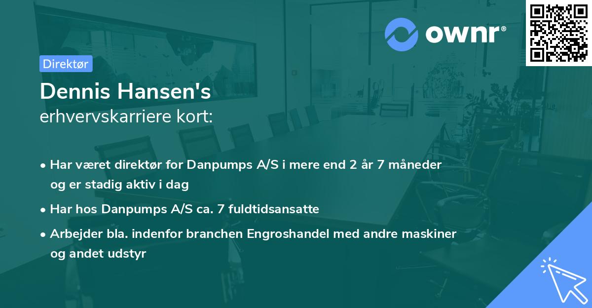 Dennis Hansen's erhvervskarriere kort
