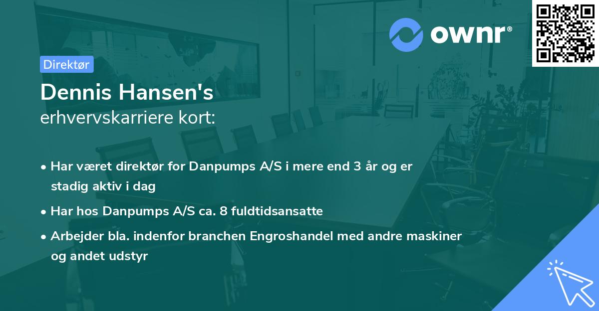 Dennis Hansen's erhvervskarriere kort