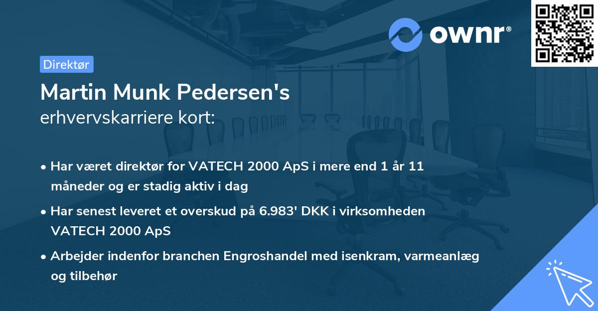 Martin Munk Pedersen's erhvervskarriere kort