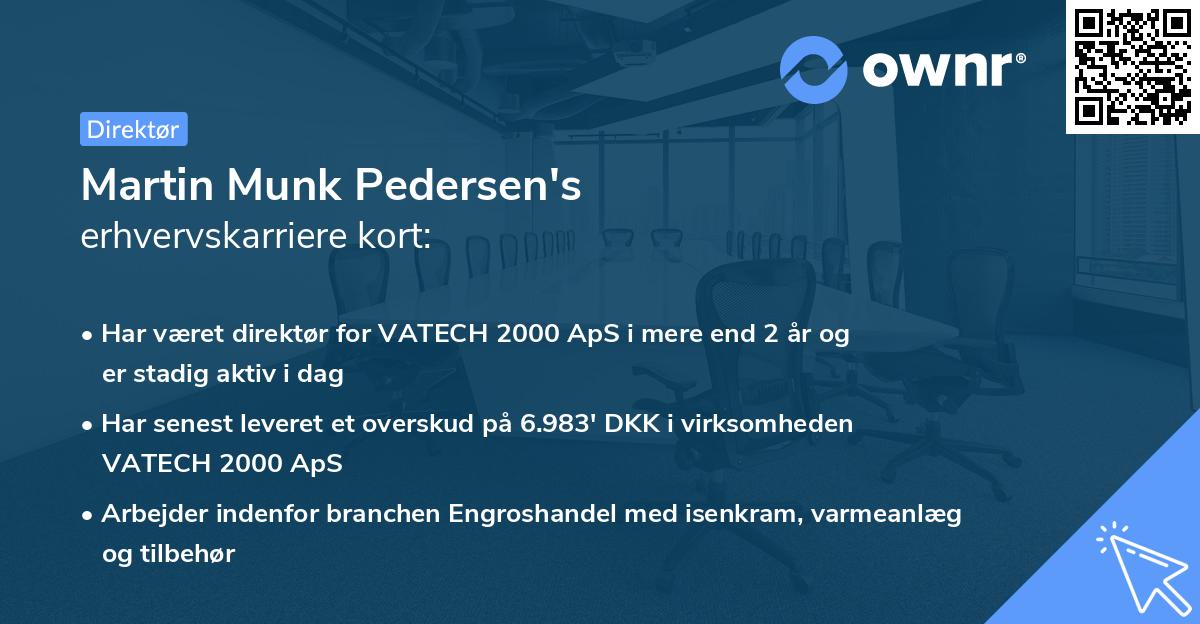 Martin Munk Pedersen's erhvervskarriere kort