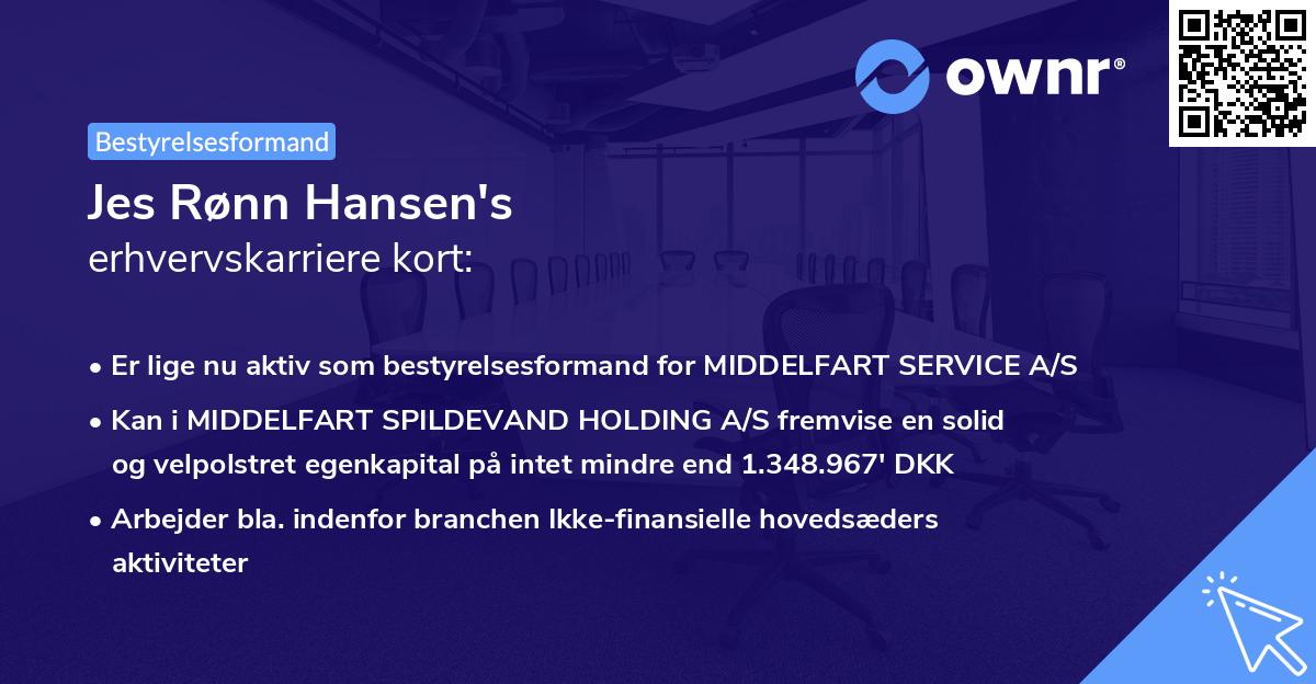 Jes Rønn Hansen's erhvervskarriere kort