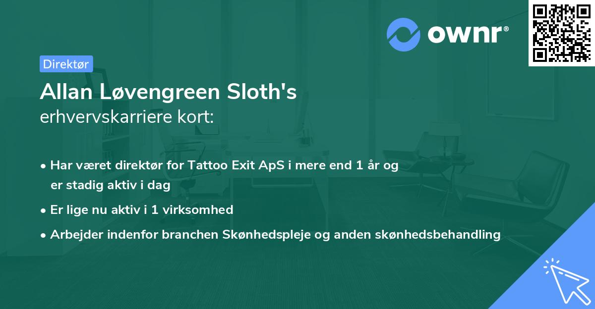 Allan Løvengreen Sloth's erhvervskarriere kort