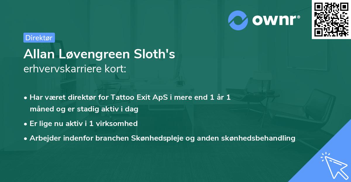 Allan Løvengreen Sloth's erhvervskarriere kort