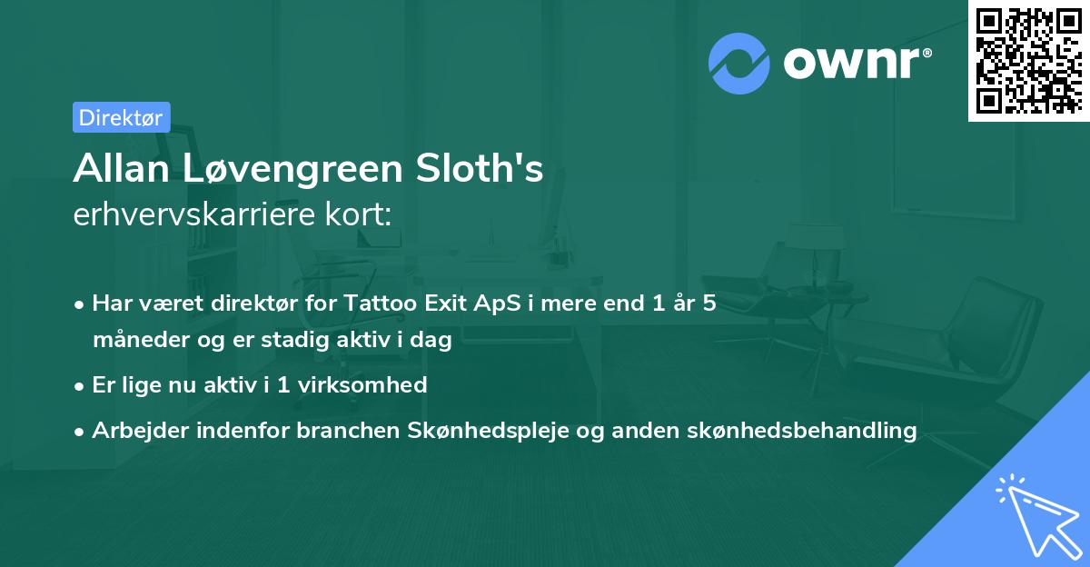 Allan Løvengreen Sloth's erhvervskarriere kort