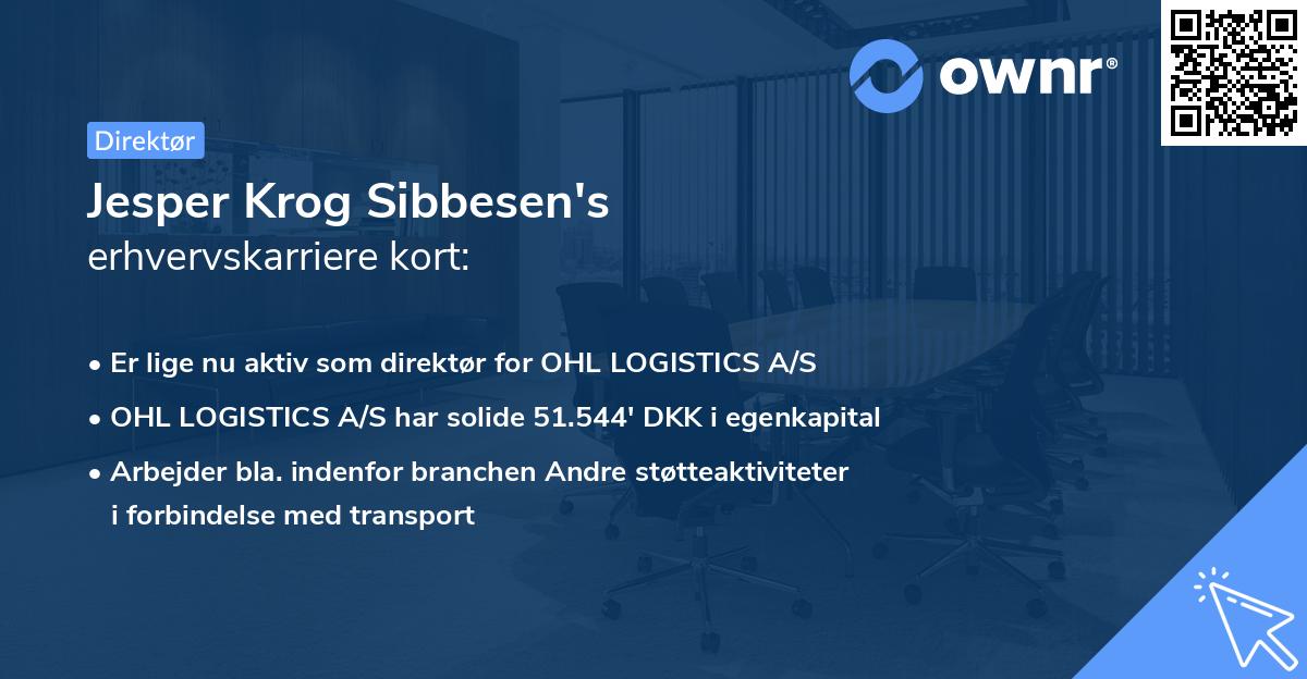 Jesper Krog Sibbesen's erhvervskarriere kort