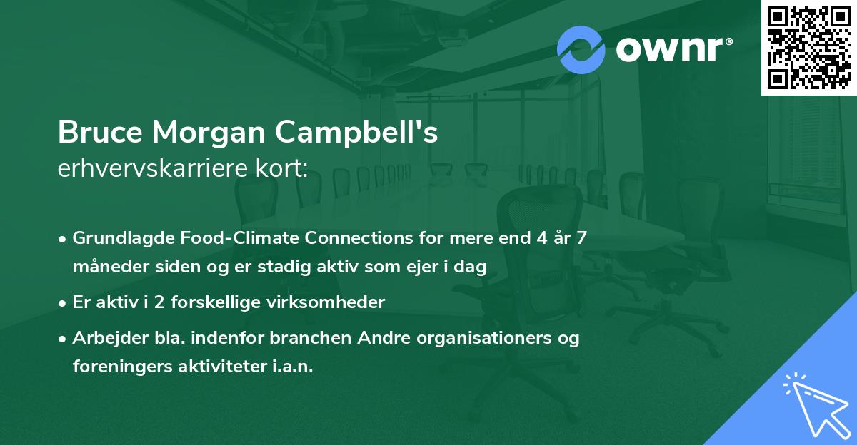 Bruce Morgan Campbell's erhvervskarriere kort