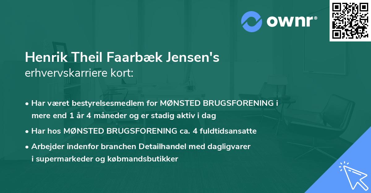 Henrik Theil Faarbæk Jensen's erhvervskarriere kort