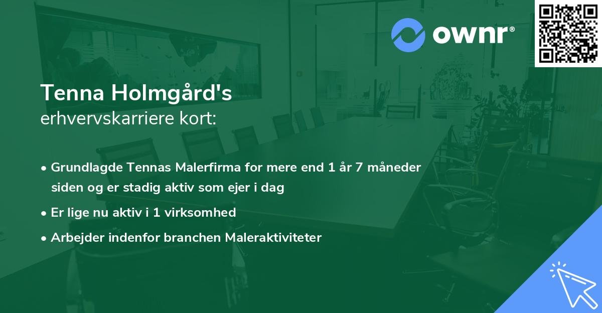 Tenna Holmgård's erhvervskarriere kort
