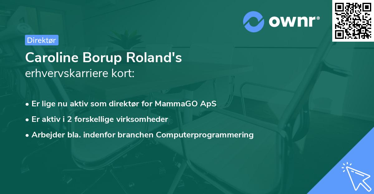 Caroline Borup Roland's erhvervskarriere kort