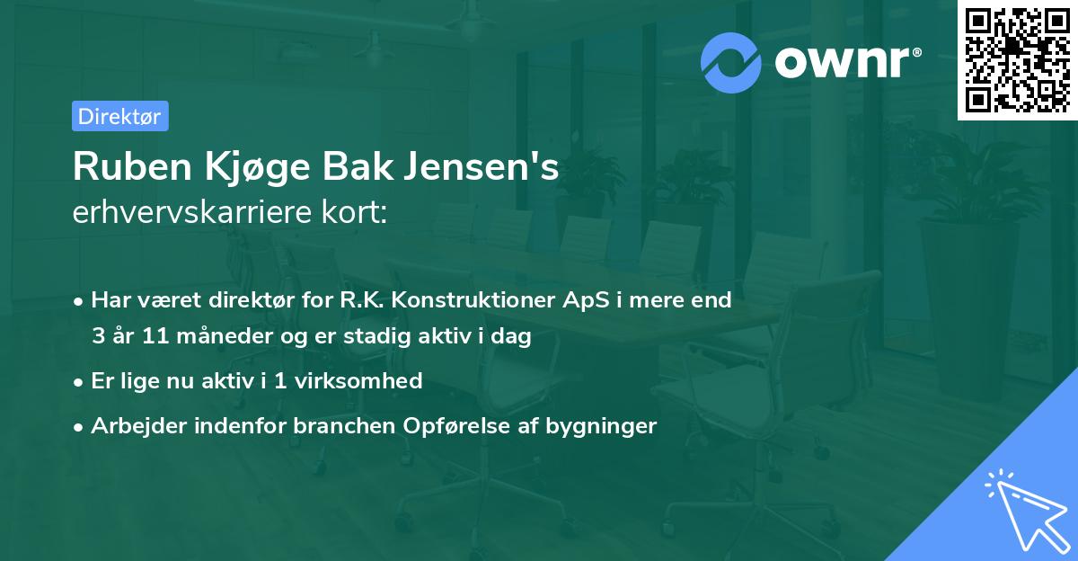 Ruben Kjøge Bak Jensen's erhvervskarriere kort