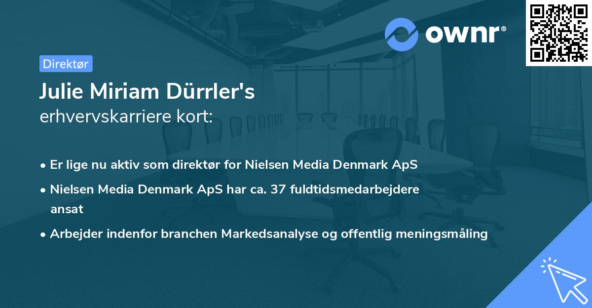 Julie Miriam Dürrler's erhvervskarriere kort