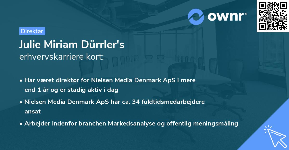Julie Miriam Dürrler's erhvervskarriere kort