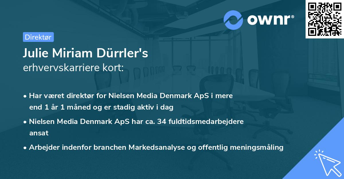 Julie Miriam Dürrler's erhvervskarriere kort