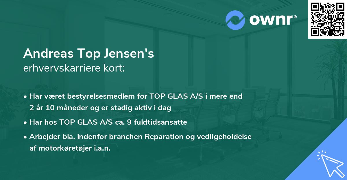 Andreas Top Jensen's erhvervskarriere kort