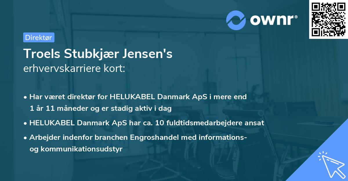 Troels Stubkjær Jensen's erhvervskarriere kort