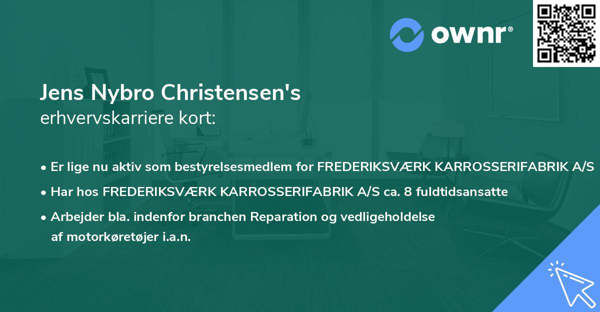 Jens Nybro Christensen's erhvervskarriere kort