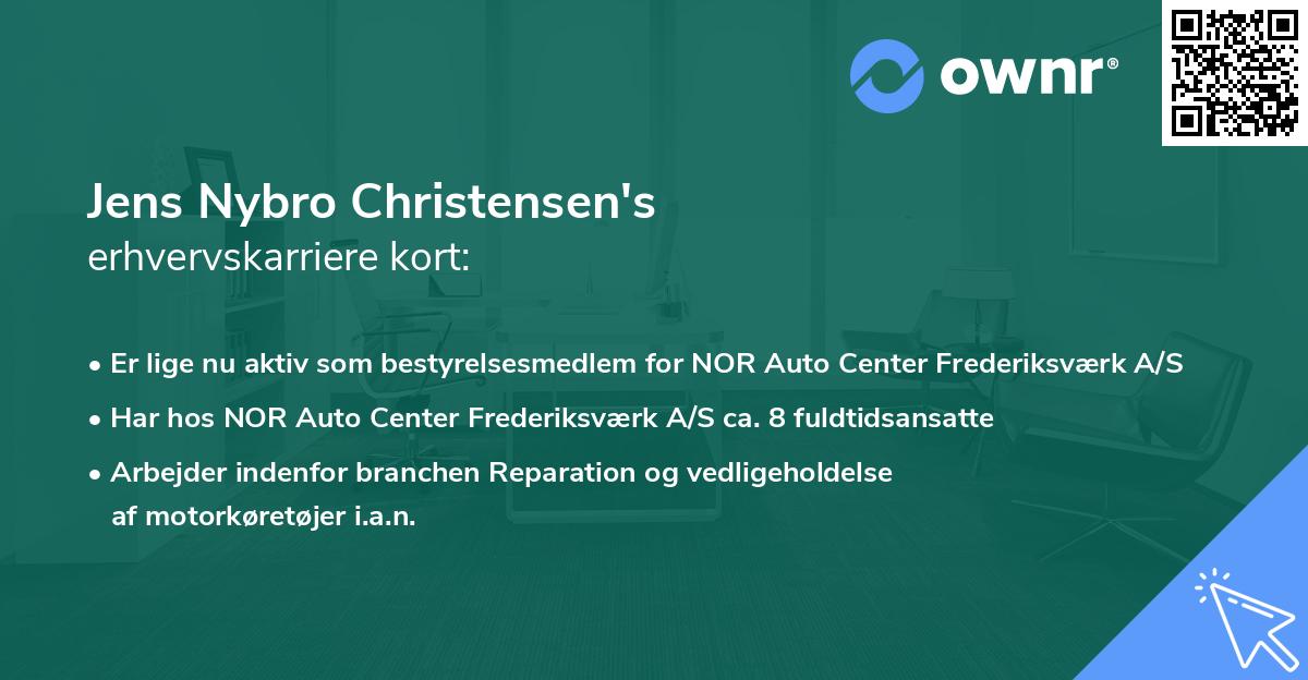Jens Nybro Christensen's erhvervskarriere kort