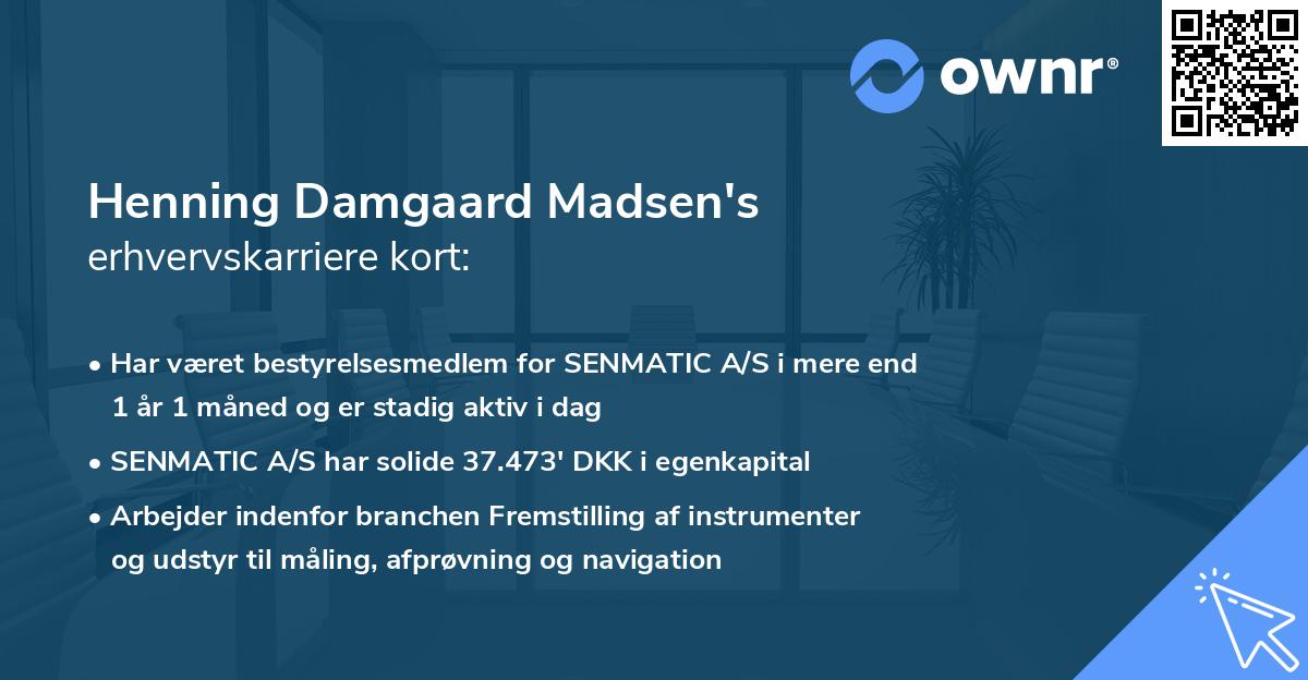 Henning Damgaard Madsen's erhvervskarriere kort