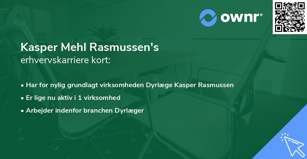 Kasper Mehl Rasmussen's erhvervskarriere kort