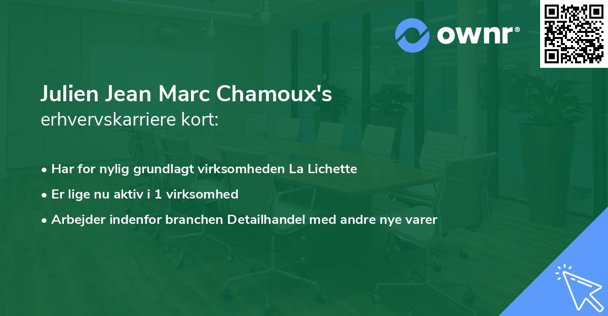 Julien Jean Marc Chamoux's erhvervskarriere kort