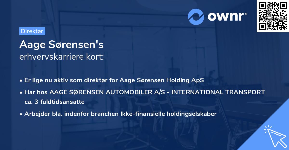 Aage Sørensen's erhvervskarriere kort