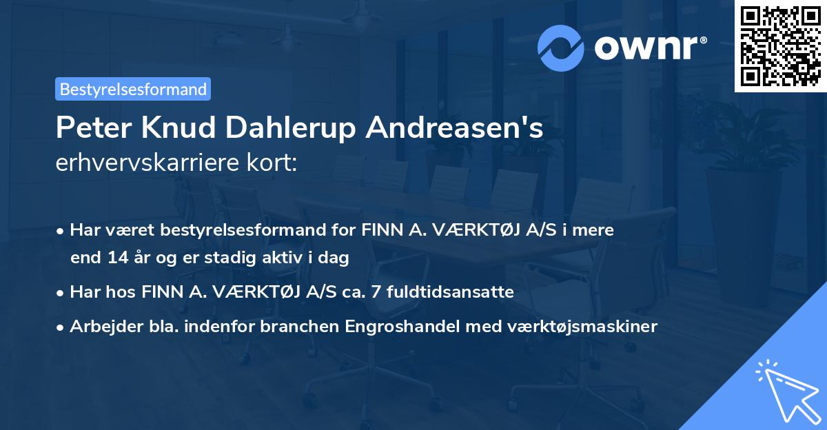 Peter Knud Dahlerup Andreasen's erhvervskarriere kort